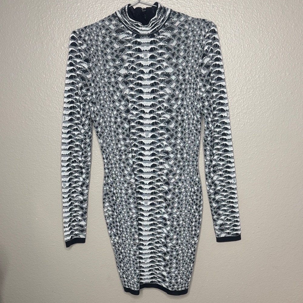 Balmain Monochrome Long Sleeve Dress Women’s size 4